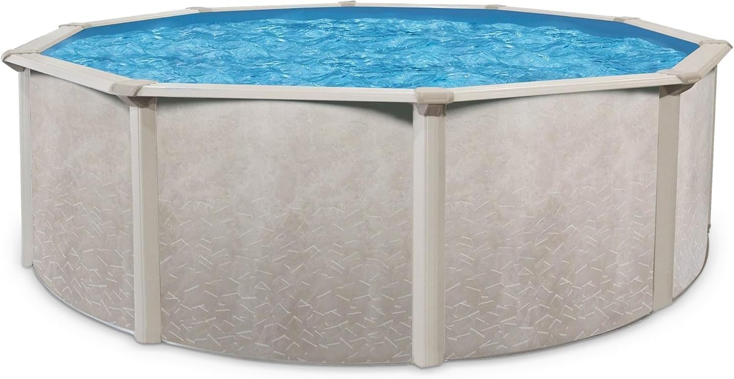 71PN5L-TCZL._AC_SL1500-1_9f9e8897-9f98-475e-bcb6-f2b0cd6affe8.jpg Aquarian 21ft x 52in Round Steel-Frame Above Ground Swimming Pool – Phoenix Series, DIY Outdoor Backyard Pool - Image 1
