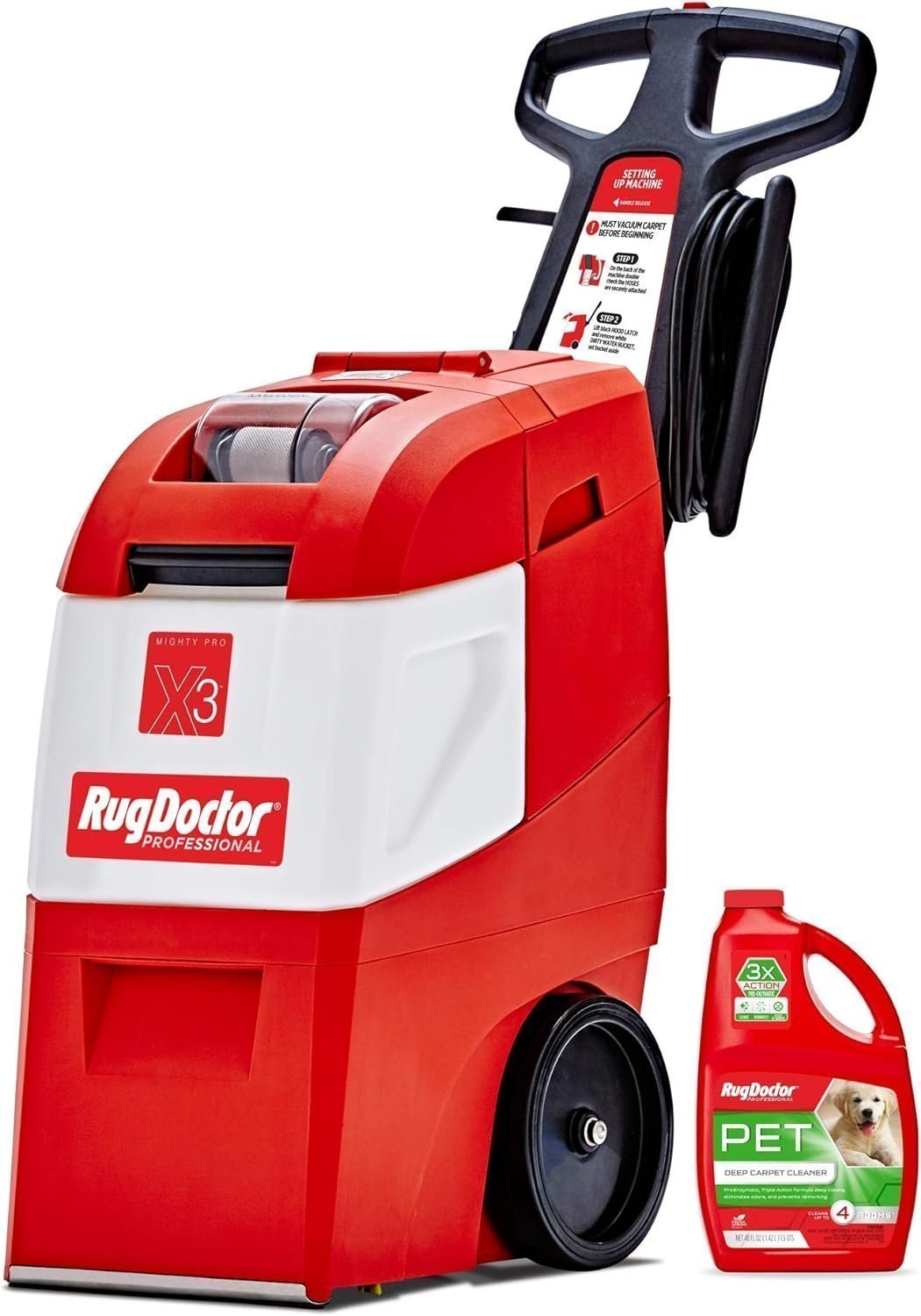 71kKLNHaIFL._AC_SL1500-1.jpg Rug Doctor X3 Commercial Carpet Cleaner Pet Pro Pack with Stain & Odor Removers - Image 1