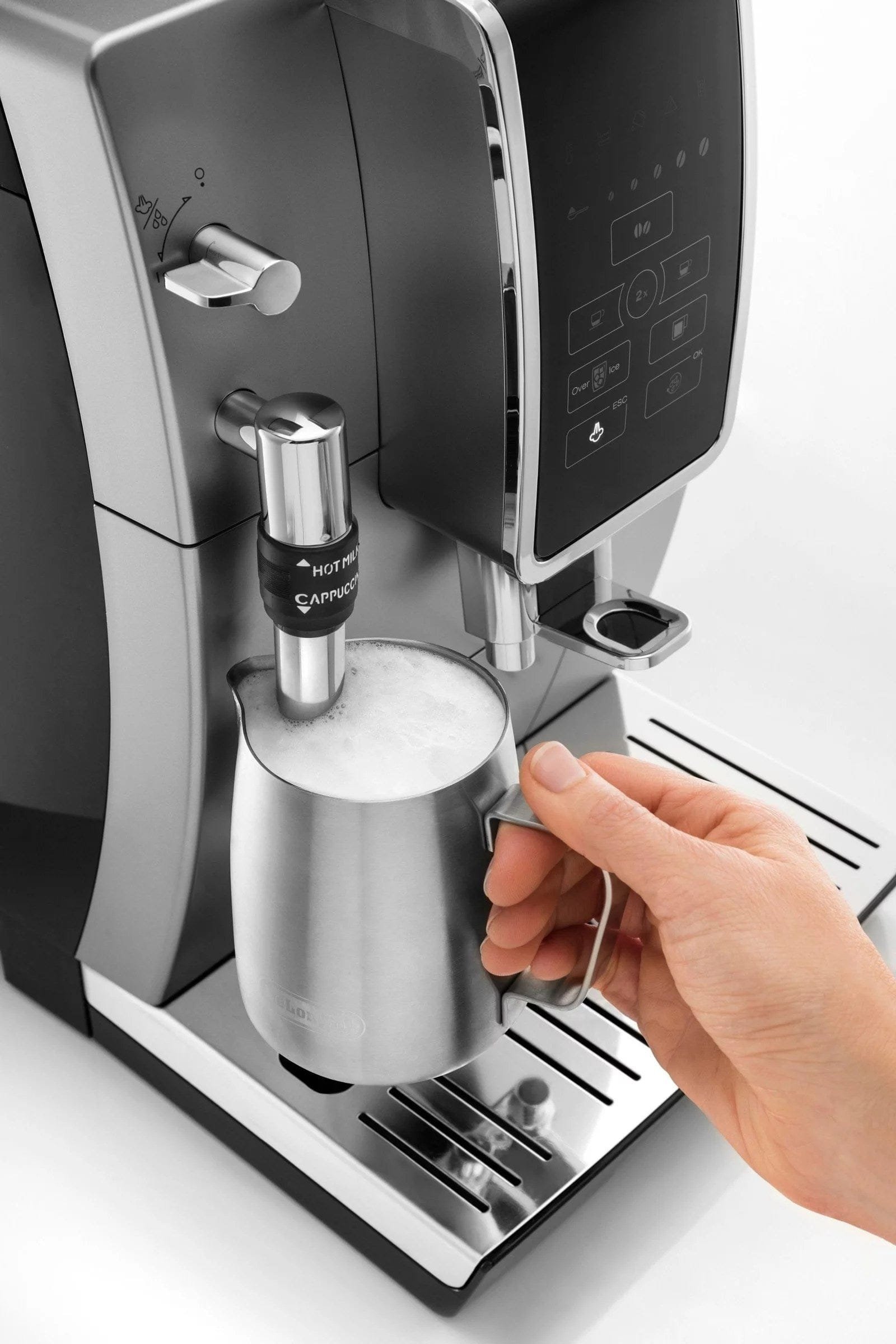 img-1283.jpg De’Longhi – Dinamica TrueBrew Over Ice Fully Automatic Coffee and Espresso Machine- Chrome and Black - Image 1