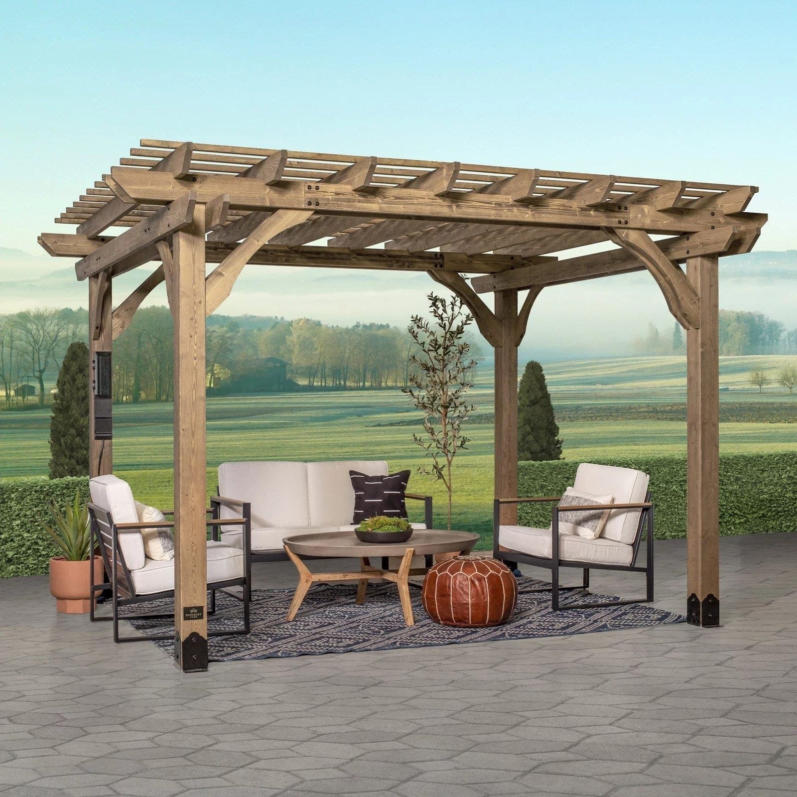 img-1486-1.jpg Fairhaven Pergola Rustic Finish 12 x 10 - Image 1