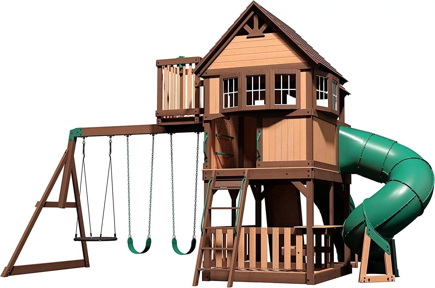 img-786.jpg Backyard Discovery Skyfort III Cedar Swing Set w/ Tube Slide – DIY - Image 1